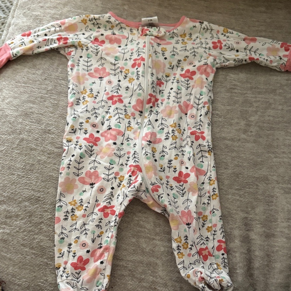 Gerber Floral Kids One Piece in Pink and Yellow